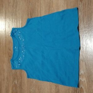 (XS) Tradition 100% Cotton Embellished  Classy Grannycore Retro Top Casual